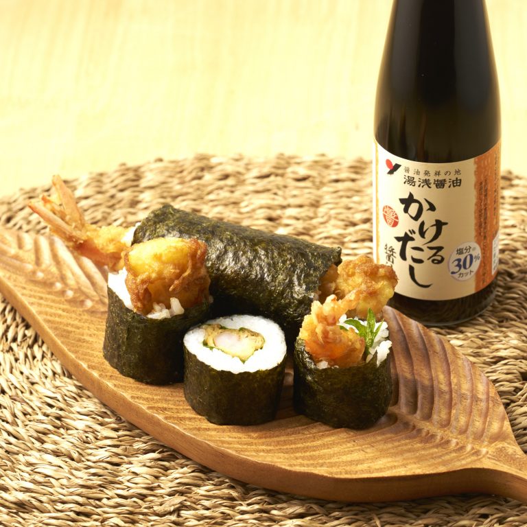 簡単！ 海老天巻き (湯浅醤油 かけるだし醤油でごちそう巻に)